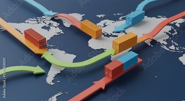 Fototapeta Global Logistics Network