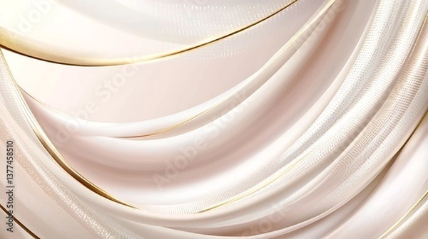 Obraz Elegant flowing fabric with gold accents providing a gentle visual interest