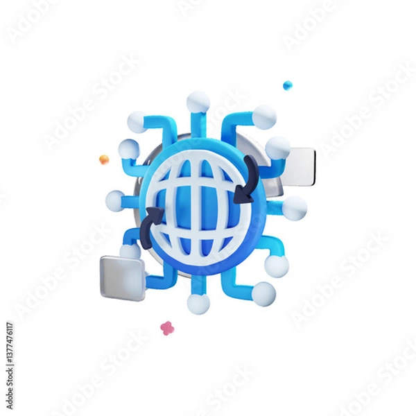 Fototapeta 3d bug icon vector render