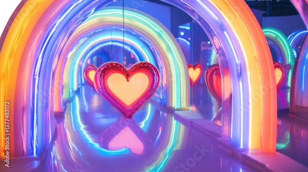 Fototapeta A Pride Month-themed art installation isolated on white background PNG