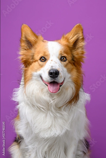Obraz portrait border collie on colored background