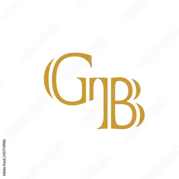 Obraz initial letter GB gold color logo vector