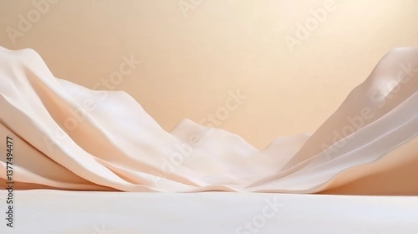 Fototapeta Abstract Beige Waves Elegant Minimalist Background Texture