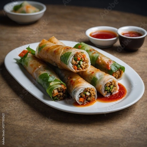 Obraz  Vegetable Spring Rolls