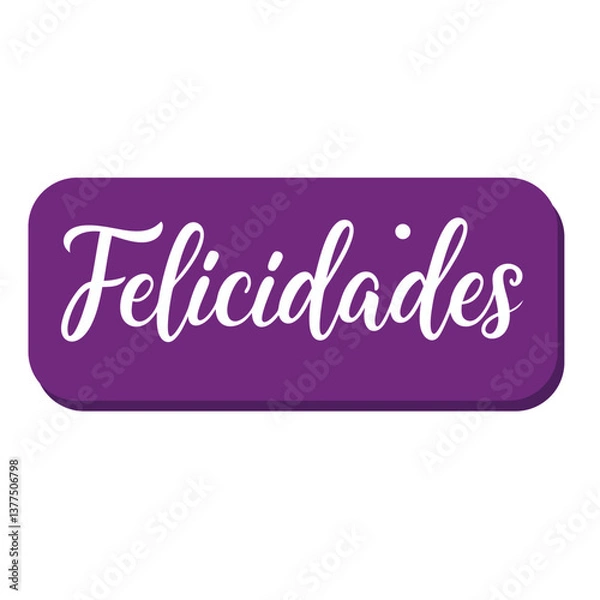 Obraz Felicidades Spanish Congratulations- Elegant Script Calligraphy Typography vector design for tshirt, trendy tee,  t shirt print