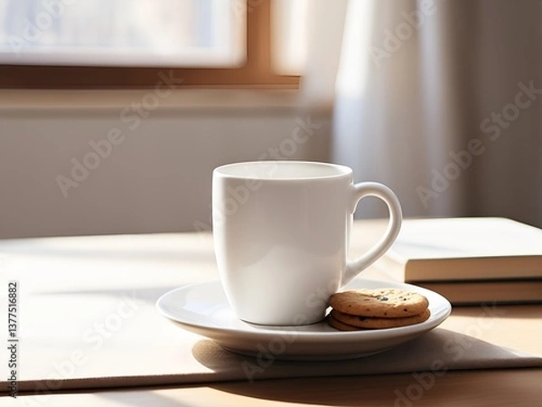 Obraz 白いカップ　 モックアップ　イメージ	