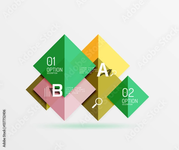 Fototapeta Geometric abstract background with option infographic