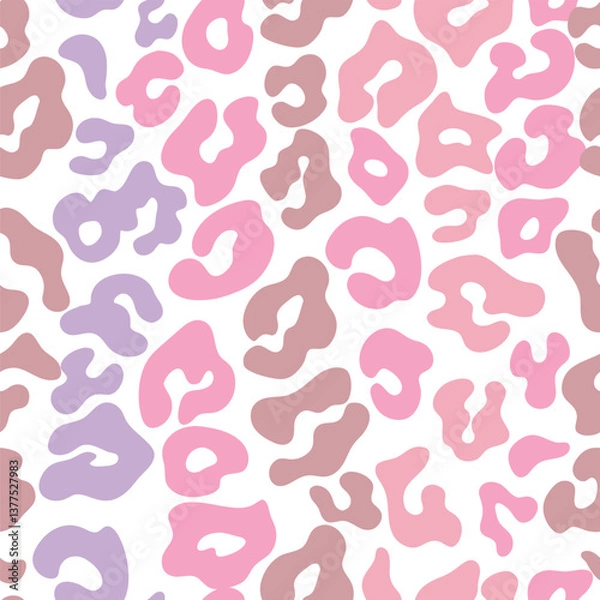 Fototapeta  Pastel Leopard Print Pattern. Seasonal texture, perfect for textile, wrapping paper or print designs.