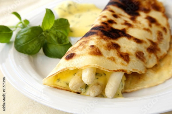Obraz spargel mit pfannkuchen