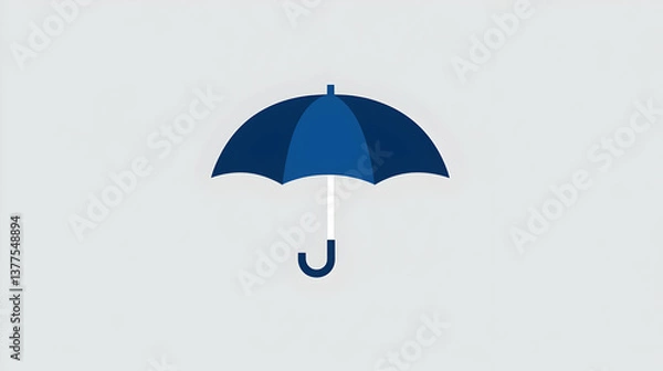 Fototapeta Elegant Blue Umbrella Design on Minimalist Background for Stock Use