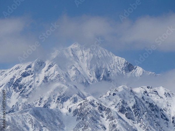 Fototapeta 冬の北アルプス　長野県白馬村