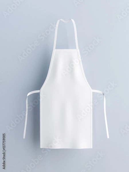 Fototapeta White apron, apron mockup 3d rendering
