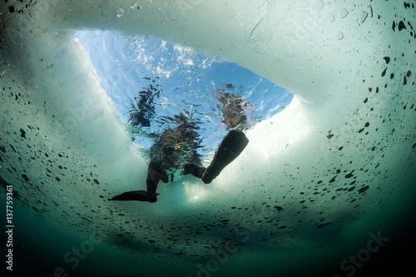 Obraz Look at Ice hole from underwater 