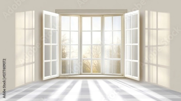 Fototapeta Window frames isolated on transparent background