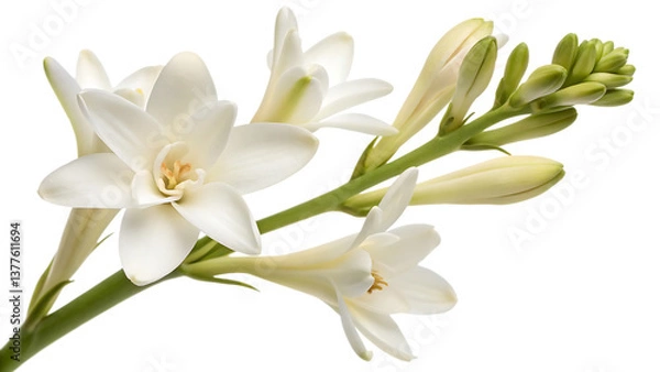 Obraz (Rajnigandha) – Tuberose isolated white background