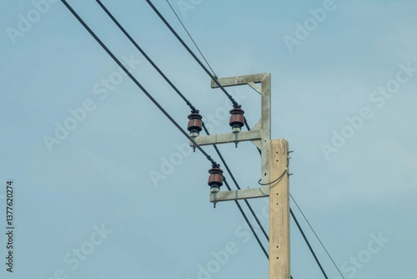 Fototapeta high voltage power lines