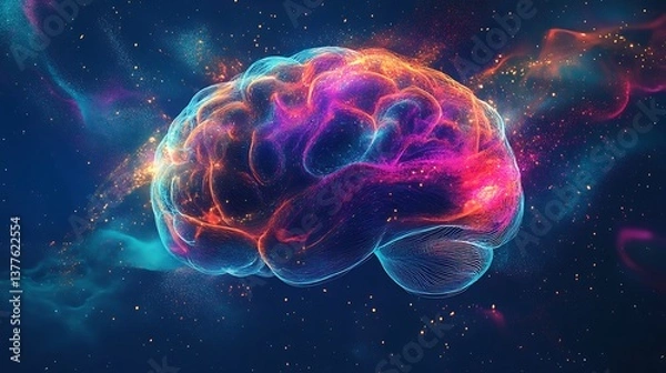 Obraz Neuron. Human Organs Anatomy - Line Icon. Vector Stock Illustration