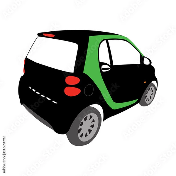 Obraz Electric car vector silhouette