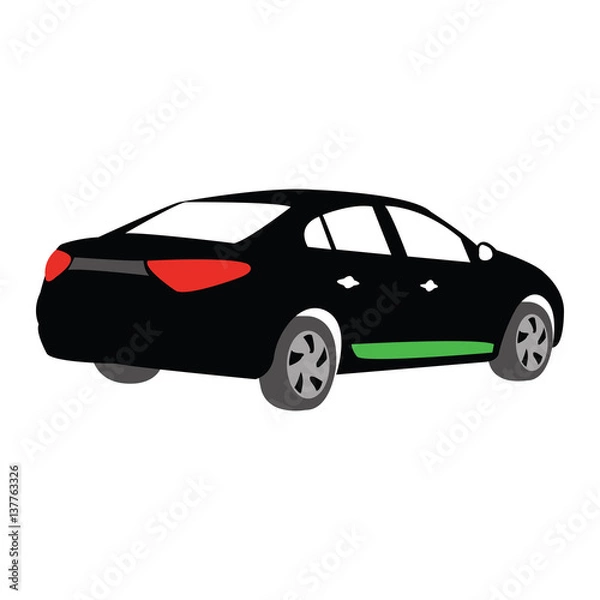 Obraz Electric car vector silhouette