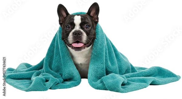 Obraz Isolated Dog with Towel