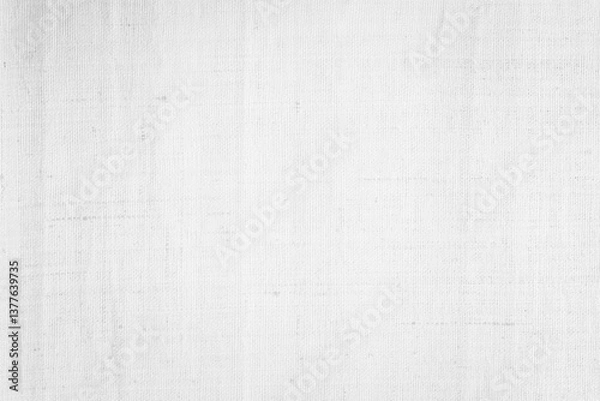 Fototapeta White color fabric canvas woven texture background in pattern light blank. Natural gauze linen, carpet wool and cotton cloth textile textured as clean empty for decoration text. Grey sack material.
