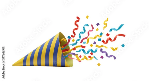 Obraz Isolated Party Popper with Confetti