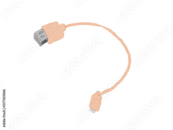Obraz usb cable on white background