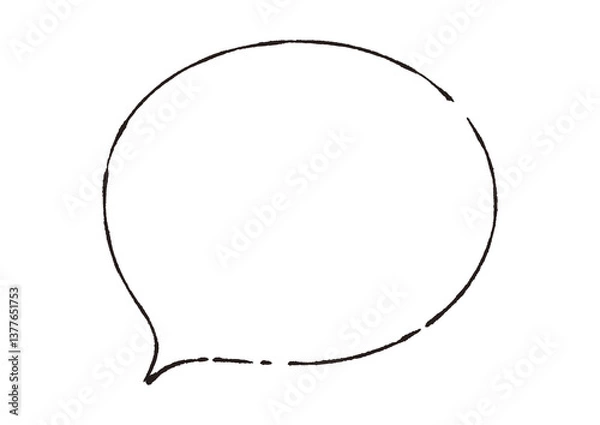 Obraz ナチュラルで細い途切れた線の吹き出し　