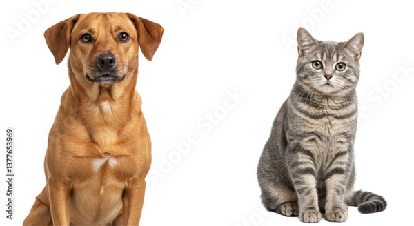 Obraz Isolated Dog and Cat