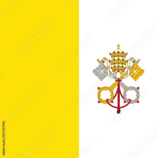 Fototapeta Vatican City Flag Vector Clipart Illustration – High-Quality Digital Graphic of the Holy See Flag with Papal Emblem and St. Peter’s Keys in SVG, EPS, and PNG Formats
