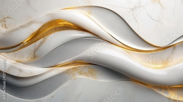 Fototapeta Elegant abstract composition featuring flowing curves and luxurious textures