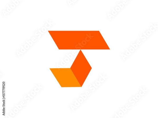 Obraz creative t letter logo design