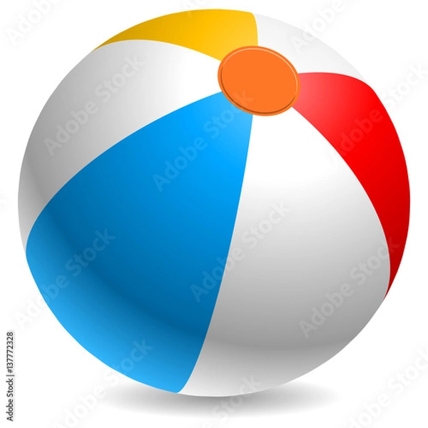 Obraz Colorful beach ball vector illustration.