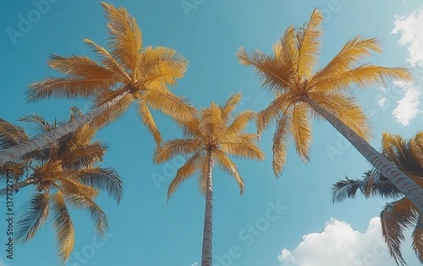 Fototapeta Golden palms rise