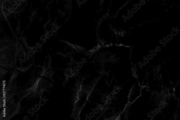 Fototapeta Black marble natural pattern for background and design.