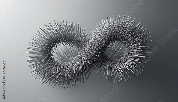 Obraz Abstract 3d shape made of little needles.
