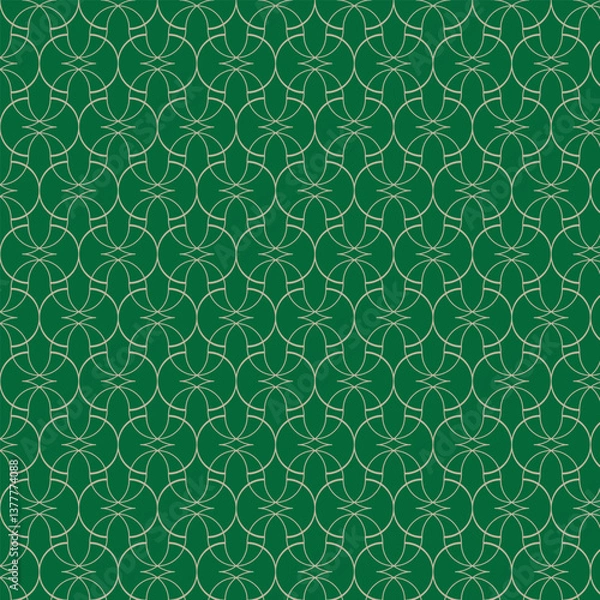 Obraz geometric fabric Chinese green gold wallpaper background design pattern abstract cover clean 