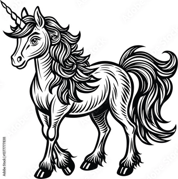 Fototapeta vector unicorn illustration