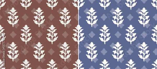 Fototapeta Kamal Batik Abstract Leaf Vector Repeat Pattern 