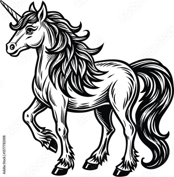 Fototapeta vector unicorn illustration