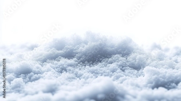 Fototapeta Fluffy White Clouds Floating Gently Under Bright Blue Sky with Serene Atmosphere