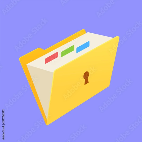 Obraz Folder lock icon. Data security and privacy concept. Safe confidential information. Concept for web page. Folder with files protected by password. Concept of Business Security, Data Protection 