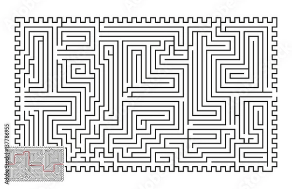 Obraz Large Vector Horizontal Maze with Answer 36