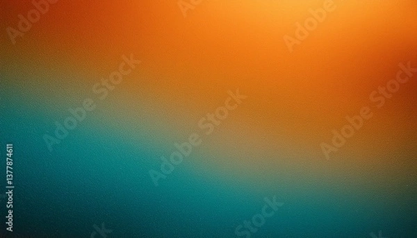Fototapeta abstract orange and teal gradient background with noise texture