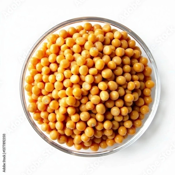 Fototapeta Top view of assorted lentils isolated on a clear surface, beans, vegan, raw