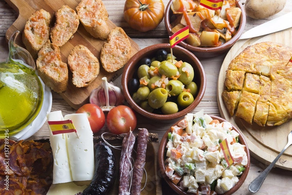 Obraz Tapas typical food in Spain