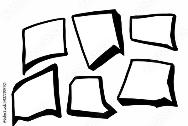 Fototapeta Dialog boxes of various shapes. Space for text for comics and advertising of nice colors on a white background.