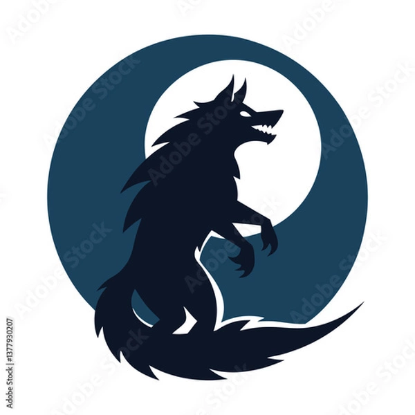 Obraz black wolf head