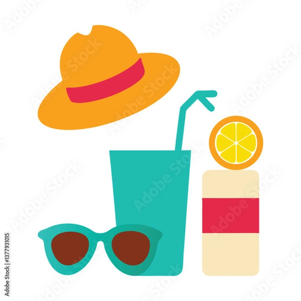 Obraz beach accessories set