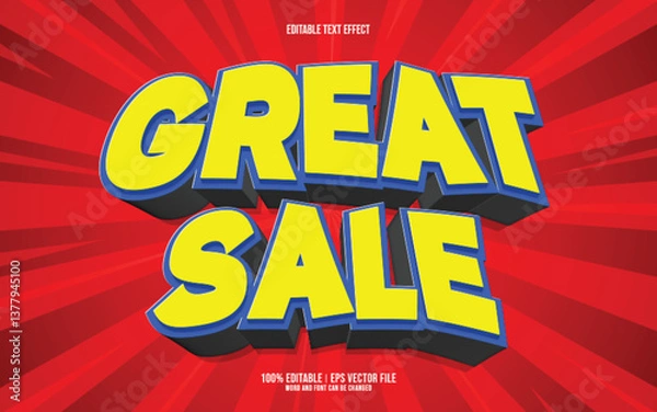 Obraz Great sale 3D editable text effect